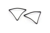 Triangle Black Pendant, 12 Oxidized Black Brass Cambered Triangles (23x23x23mm) BS 1210 H1686