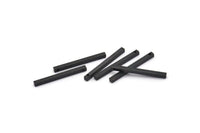 Tiny Necklace Bar, 12 Oxidized Black Brass Bar Charms With 1 Hole (2x25mm) BS 1755