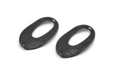 Black Oval Connector, 12 Oxidized Black Brass Oval Connectors (23x14mm) Bs 1284