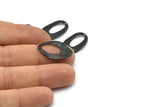 Black Oval Connector, 12 Oxidized Black Brass Oval Connectors (23x14mm) Bs 1284