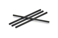 Black Necklace Bar, 6 Oxidized Black Brass Bar, Black Necklace, Oxidized Black Brass Charms With 2 Holes (2x60mm) BS 1750