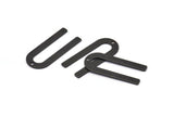 Siyah U Şeklinde Tılsım, 1 Delikli 10 Oksitlenmiş Siyah Pirinç U Şeklinde Tılsım, Boşluklar (30x13x0,80 mm) M164 H0900