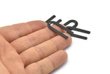 Siyah U Şeklinde Tılsım, 1 Delikli 10 Oksitlenmiş Siyah Pirinç U Şeklinde Tılsım, Boşluklar (30x13x0,80 mm) M164 H0900
