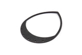 Siyah Damla Charm, 5 Delikli 2 Oksitlenmiş Siyah Pirinç Damla Charm (45x36x0,80 mm) M1010
