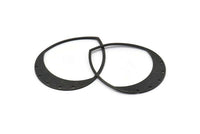 Siyah Damla Charm, 5 Delikli 2 Oksitlenmiş Siyah Pirinç Damla Charm (45x36x0,80 mm) M1010