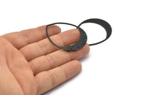 Siyah Damla Charm, 5 Delikli 2 Oksitlenmiş Siyah Pirinç Damla Charm (45x36x0,80 mm) M1010