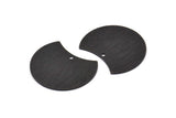 Siyah Ay Tılsımı, 1 Delikli 4 Dokulu Oksitlenmiş Siyah Pirinç Ay Tılsımı, Damgalama Boşlukları (28x21x0,80 mm) M063