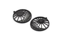 Siyah Güneş Tılsımı, 1 Döngülü 2 Oksitlenmiş Siyah Pirinç Güneş Tılsımı, Bulgular (30x28 mm) N1482 H0996
