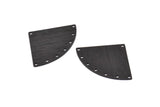Black Triangle Charm, 4 Textured Oxidized Black Brass Fan Charms With 8 Holes, Stamping Blanks, Findings (40x27x0.80mm) M299