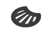 Siyah Kabuk Boşluğu, 2 Dokulu Oksitlenmiş Siyah Pirinç Kabuk Damgalama Boşluğu, Bulgular (35x28x0,80 mm) M128