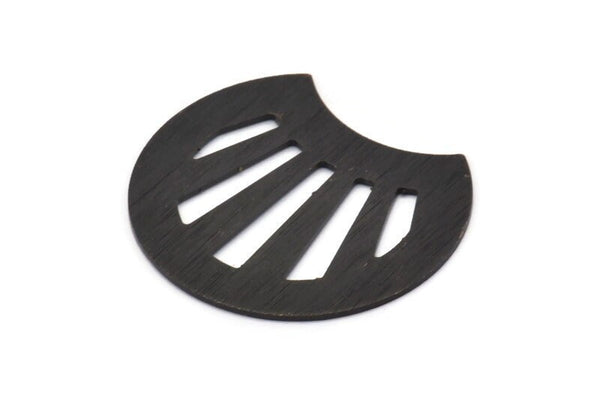 Siyah Kabuk Boşluğu, 2 Dokulu Oksitlenmiş Siyah Pirinç Kabuk Damgalama Boşluğu, Bulgular (35x28x0,80 mm) M128