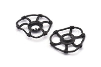 Siyah Kolye, 3 Pençe ve 11 mm Ped Ayarı ile 2 Oksitlenmiş Siyah Pirinç Soyut Kolye Bulguları (41x36x8x2mm) BS 1923 H1306