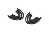 Black Charm, 2 Oxidized Black Brass, Black Pendants, Pendants, Oxidized Black Brass U Shape Charms With 2 Loops (24x22x1.2mm) N1449 H1331