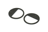 Black Round Charm, 8 Oxidized Black Brass Round Charms With 1 Hole, Blanks (25x0.80mm) M415