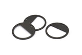 Black Round Charm, 8 Oxidized Black Brass Round Charms With 1 Hole, Blanks (25x0.80mm) M415