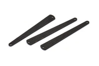Black Necklace Bar, 12 Textured Oxidized Black Brass Necklace Blanks With 2 Holes (43x6x3x0.80mm) M869