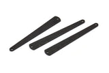 Black Necklace Bar, 12 Textured Oxidized Black Brass Necklace Blanks With 2 Holes (43x6x3x0.80mm) M869