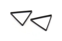 Siyah Üçgen Charm, 6 Oksitlenmiş Siyah Pirinç Üçgen Bağlantı Parçası, Bağlantı Parçaları (27x27x27x2,5 mm) Brc 138 N0563