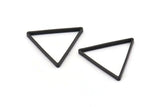 Siyah Üçgen Charm, 6 Oksitlenmiş Siyah Pirinç Üçgen Bağlantı Parçası, Bağlantı Parçaları (27x27x27x2,5 mm) Brc 138 N0563