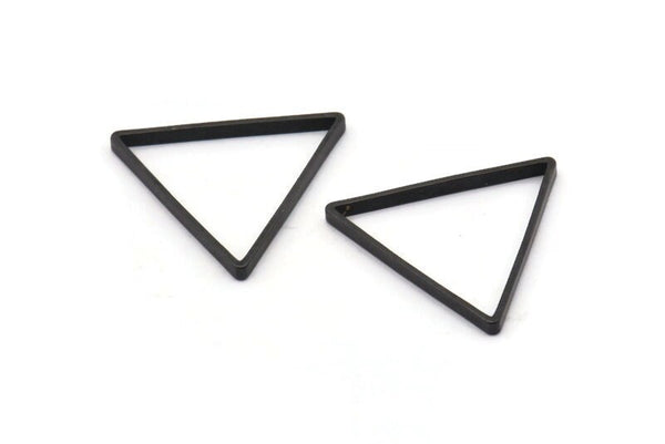 Siyah Üçgen Charm, 6 Oksitlenmiş Siyah Pirinç Üçgen Bağlantı Parçası, Bağlantı Parçaları (27x27x27x2,5 mm) Brc 138 N0563