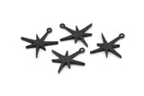 Siyah Boom Charm, 1 Döngülü 4 Oksitlenmiş Siyah Pirinç Boom Charm (25x23x2mm) N1487