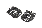Black Bird Charm, 2 Oxidized Black Brass Bird Charms With 1 Loop, Findings (33x26x1mm) N1476 H1309