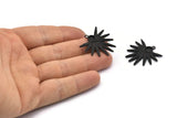 Black Sun Charm, 2 Oxidized Black Brass Sun Charms With 1 Loop, Pendants, Earrings (29x28x2mm) N0719 H1376