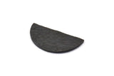 Hammered Half Moon, 2 Hammered Oxidized Black Brass Semi Circle Blanks (30x15x1.2mm) N0209