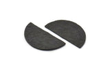 Hammered Half Moon, 2 Hammered Oxidized Black Brass Semi Circle Blanks (30x15x1.2mm) N0209