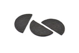 Hammered Half Moon, 2 Hammered Oxidized Black Brass Semi Circle Blanks (30x15x1.2mm) N0209