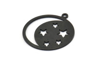 Ay ve Yıldız, 1 Döngülü 4 Oksitlenmiş Siyah Pirinç Ay ve Yıldız Tılsımı, Bulgular (25x0,80 mm) M480 H0956