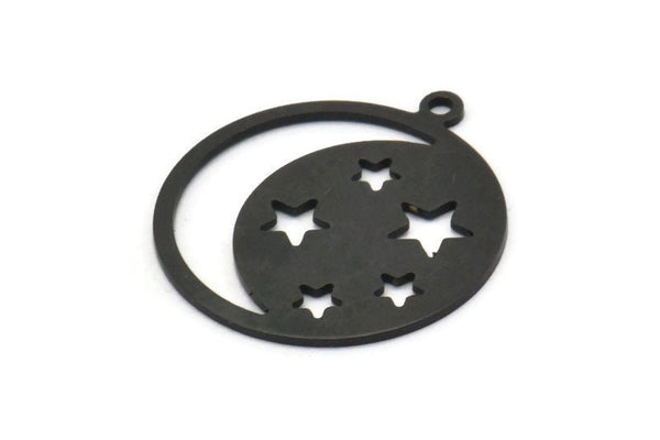 Ay ve Yıldız, 1 Döngülü 4 Oksitlenmiş Siyah Pirinç Ay ve Yıldız Tılsımı, Bulgular (25x0,80 mm) M480 H0956