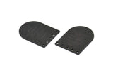 D Şeklinde Tılsım, 6 Delikli 4 Dokulu Oksitlenmiş Siyah Pirinç D Şeklinde Tılsım, Damgalama Boşlukları, Bulgular (28x21x0,80 mm) M354