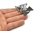 Siyah Üçgen Boşluğu, 4 Oksitlenmiş Siyah Pirinç Üçgen Boşluğu (47x21x1mm) M01105 Q0692