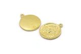 Brass Cancer Charm, 4 Raw Brass Cancer Charms With 1 Loop (17x20mm) F-99