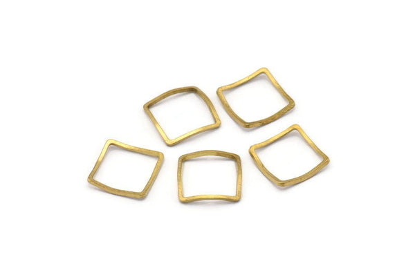 Bombeli Kare Charm, 25 Ham Pirinç Bombeli Kare Konnektör (12 mm) Bs 1217