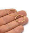 Hexagon Ring Charm, 50 Raw Brass Hexagon Ring Charms (20x1mm) Bs 1225