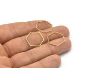 Altıgen Yüzük Tılsımı, 50 Ham Pirinç Altıgen Şekilli Yüzük Tılsımı (18x0,6x0,9 mm) Bs 1203