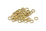 Brass Hexagon Charm, 100 Raw Brass Hexagon Ring Charms (8x1mm) BS 1219