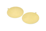 Brass Circle Charm, 4 Raw Brass Circle Charms With 1 Loop, Pendants, Earrings, Findings (41x38x0.6mm) M02036