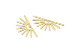 Brass Sun Charm, 10 Raw Brass Sun Charms With 1 Hole (32x14x0.60mm) M02069