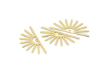 Brass Sun Charm, 10 Raw Brass Sun Charms With 1 Hole (32x14x0.60mm) M02069