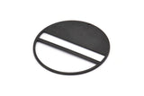 Black Round Charm, 2 Oxidized Black Brass Round Charms With 1 Hole, Stamping Blanks (43x0.90mm) M656