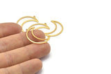 Gold Moon Charm, 6 Gold Plated Brass Crescent Moon Charms With 1 Loop (25x8.5x1mm) E101