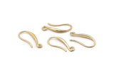 Gold Ear Hooks, 6 Gold Plated Brass Earring Wires, Earring Hooks (20mm) Y069 D1334