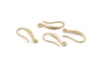 Gold Ear Hooks, 6 Gold Plated Brass Earring Wires, Earring Hooks (20mm) D1334