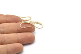 Gold Ear Hooks, 6 Gold Plated Brass Earring Wires, Earring Hooks (20mm) Y069 D1334