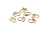 Gold Ear Hooks, 8 Gold Plated Brass Leaf Earring Wires, Earring Hooks (12mm) D1330