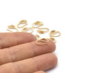 Gold Ear Hooks, 8 Gold Plated Brass Leaf Earring Wires, Earring Hooks (12mm) D1330
