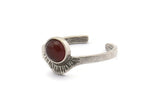 Silver Ring Settings, 4 Antique Silver Plated Brass Adjustable Sunrise Rings - Pad Size 6mm N0738 H1361